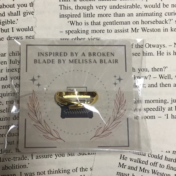 *3 for $15*  Bookish ring inspired by A Broken Blade by Melissa Blair - Picture 3 of 4